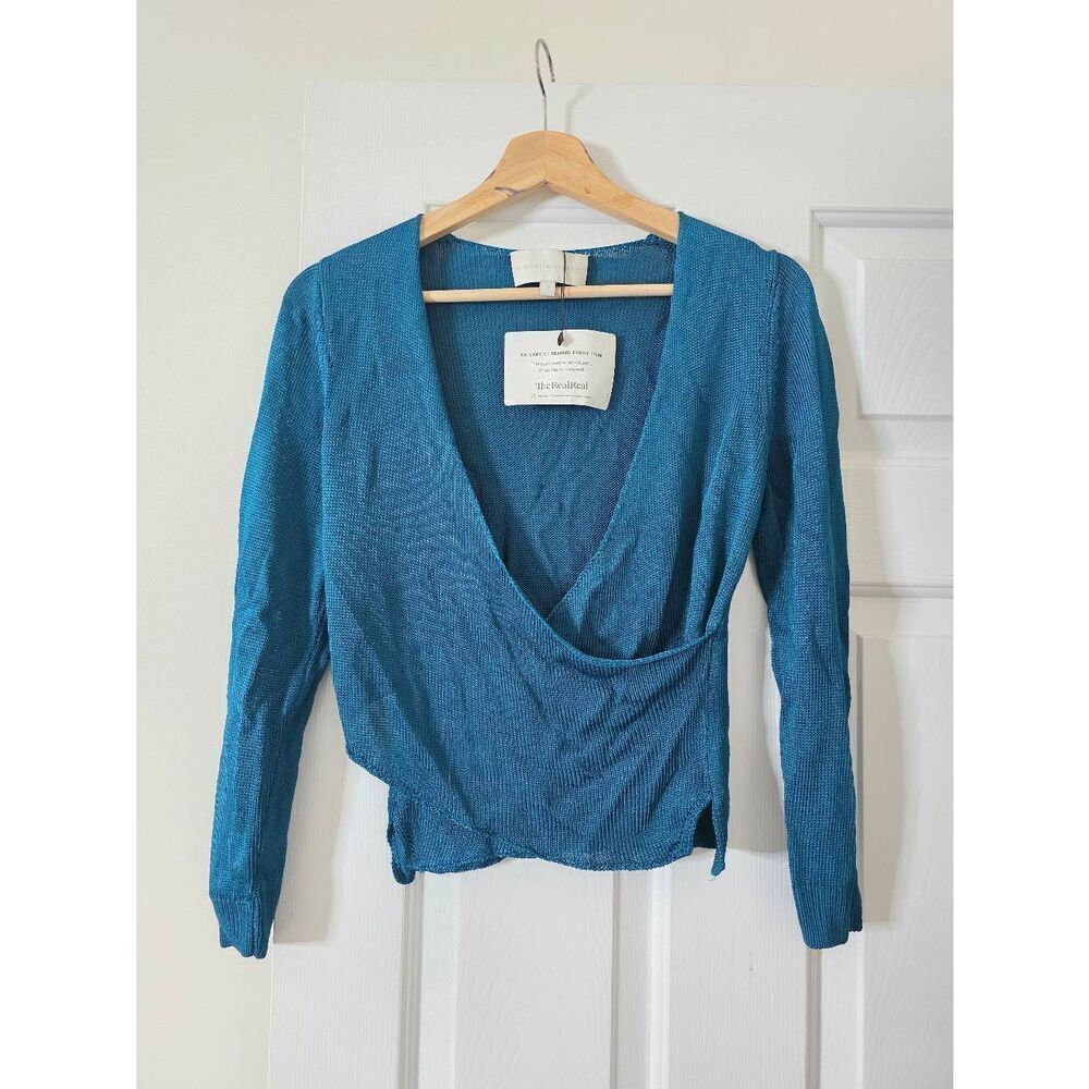 Michelle Mason Knitted Wrap style Blouse P